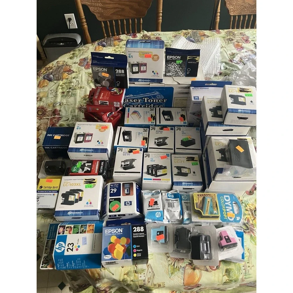 Mixed Lot of Epson, Brother & HP Printer Ink – New, Open Box & Lightly Used item